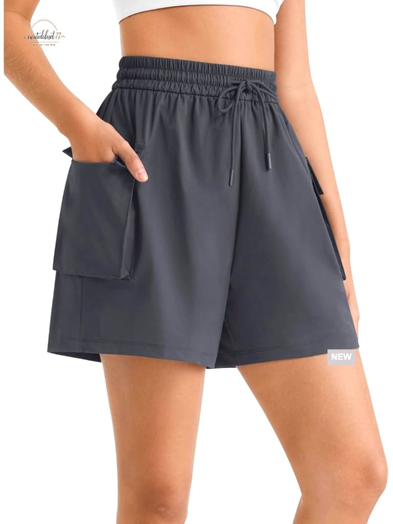 Women's 4" Cargo Hiking Shorts Lightweight Water Resistant Drawstring Waist